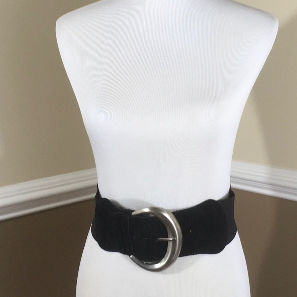 Elastic belt with suede detail B 0034
